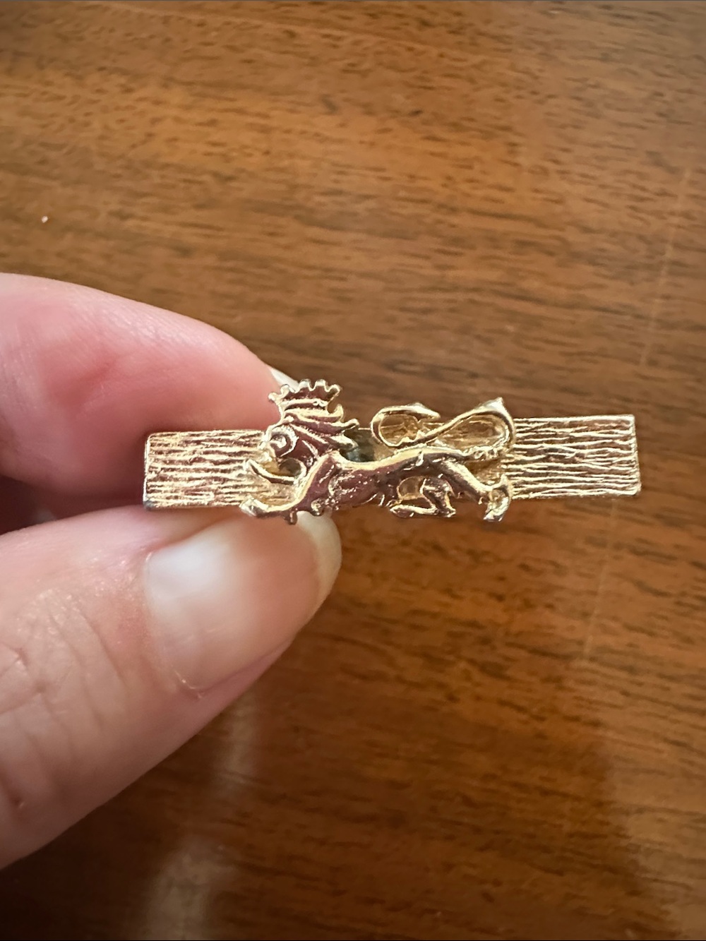 Vintage 50s/60 Gold Tone Heraldic Lion Tie Bar
